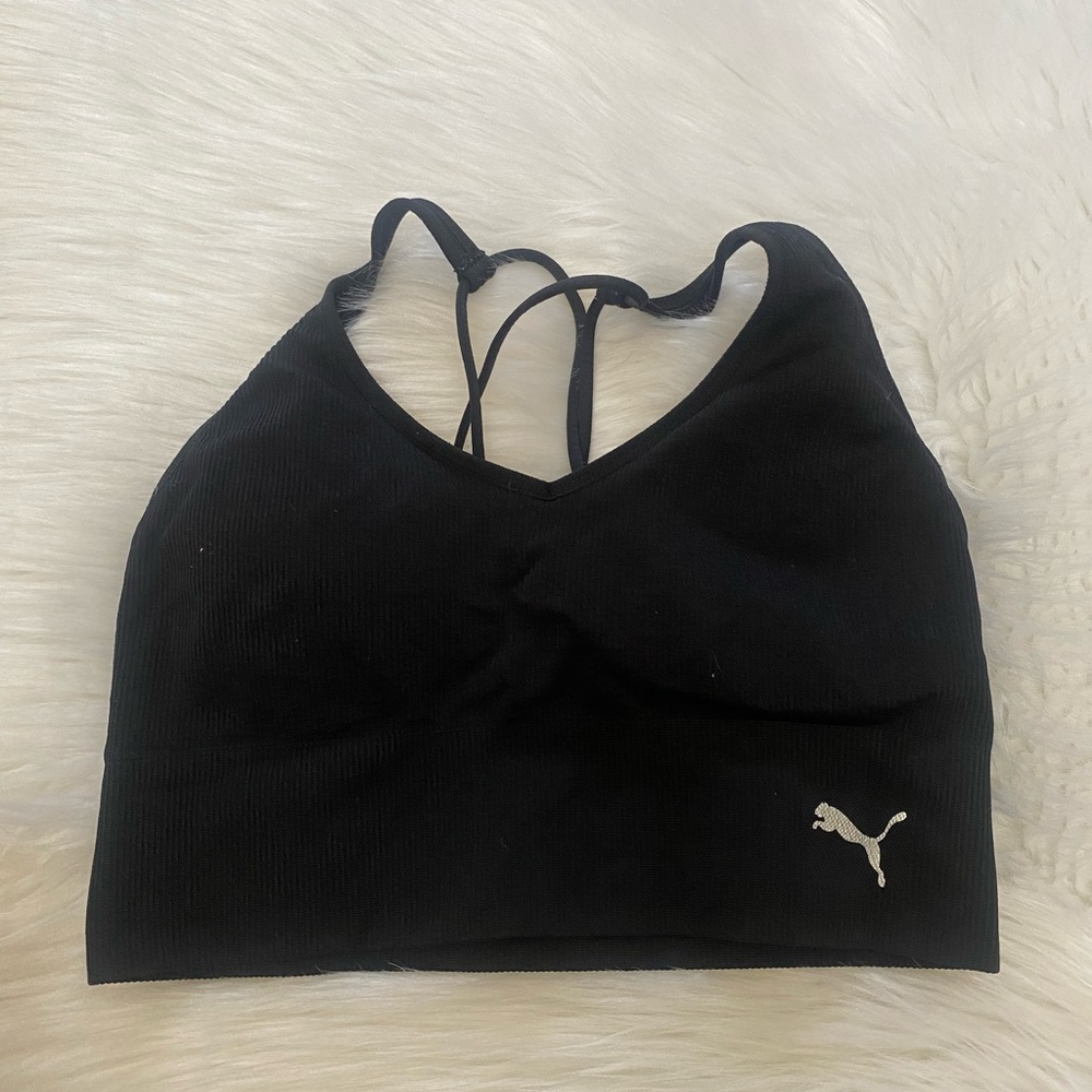 Puma Black Sports Bra Sz M